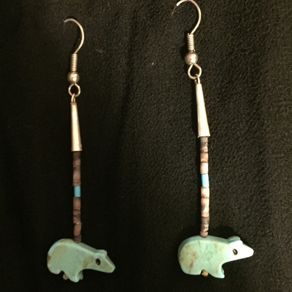 Vintage hand made turquoise earrings